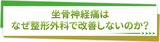 坐骨神経痛はなぜ整形外科で改善しないのか？